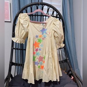 QUEEN OF SPARKLES Starry Kids Dress in Cream and Multicolor